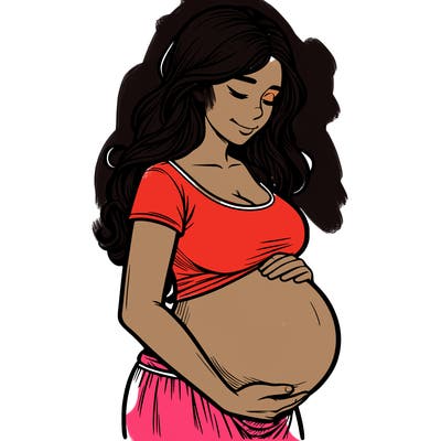 woman heavily pregnant realistic