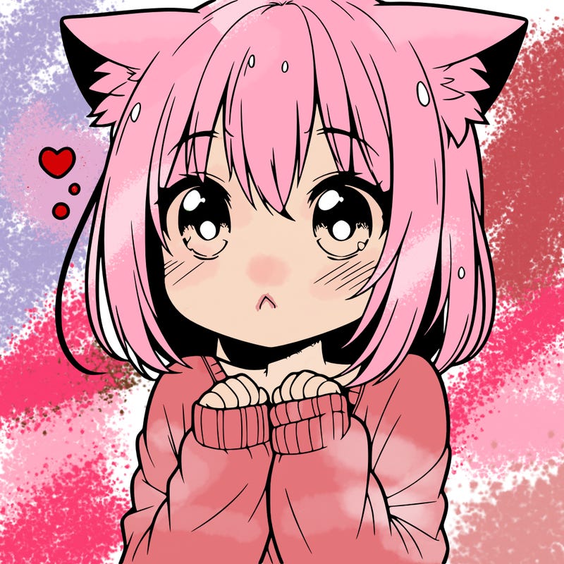 shy anime catgirl
