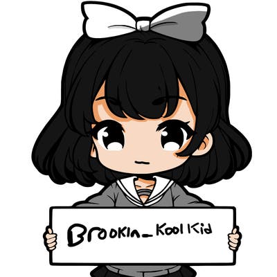 cute anime girl holding a sign