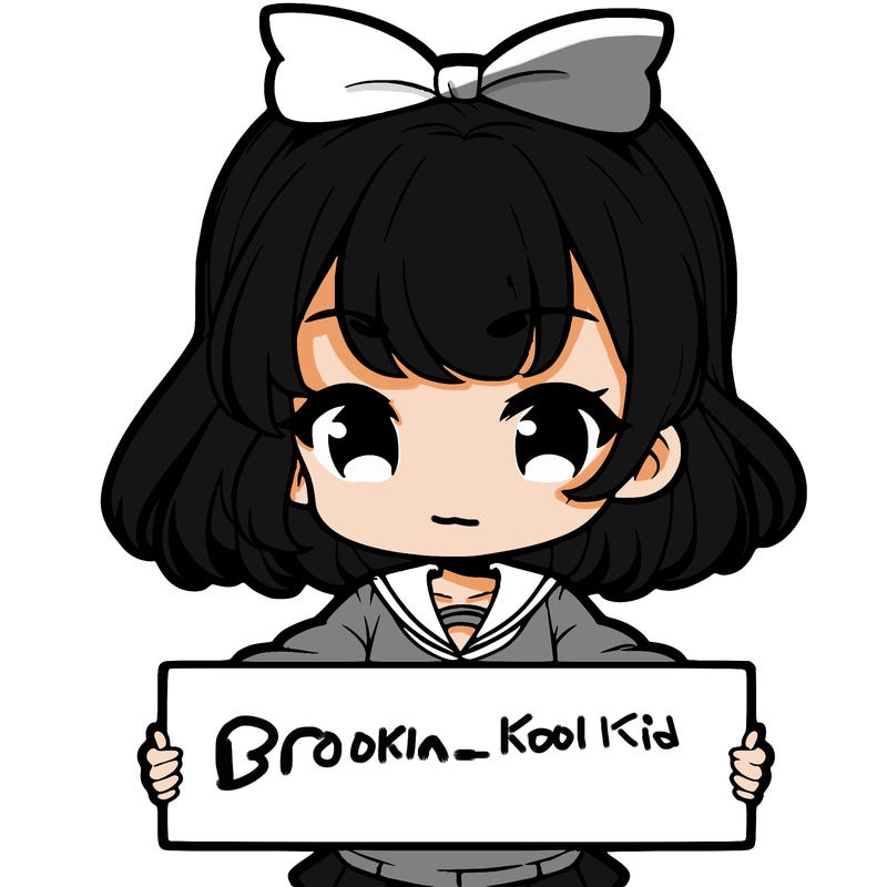 cute anime girl holding a sign