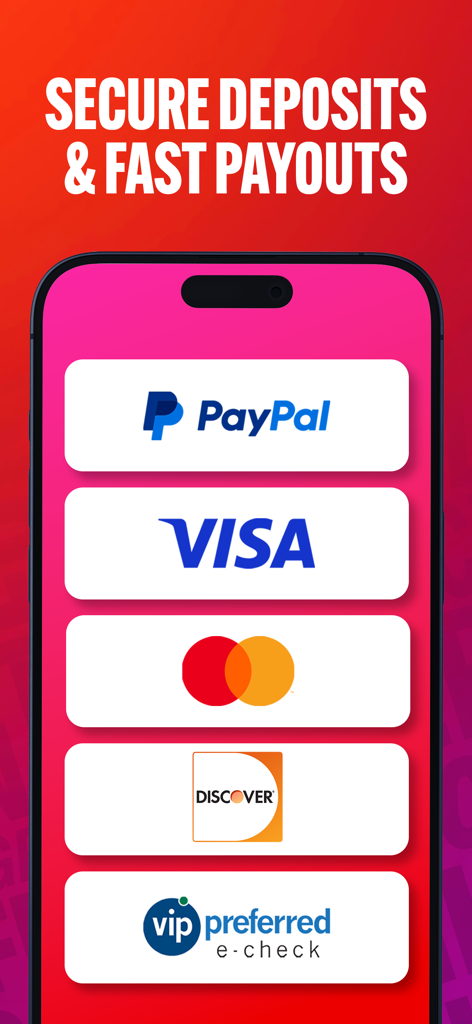 Bally Bet Sportsbook & Casino - Opciones de pago seguras para Bally Bet, incluyendo PayPal y Visa para pagos rápidos