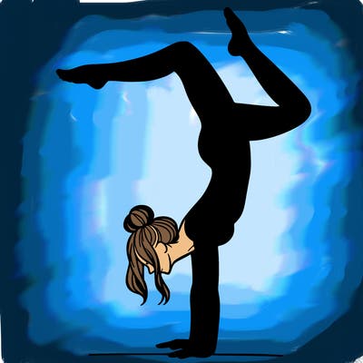 a woman doing a handstand