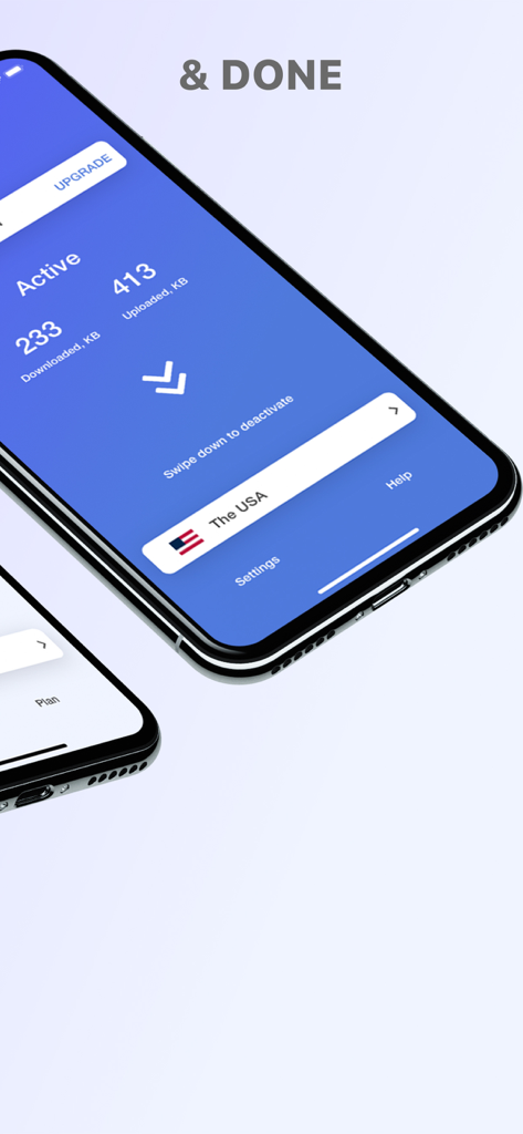 IPsec VPN - IPsec VPN app on iPhone displaying active connection to a server in the USA.