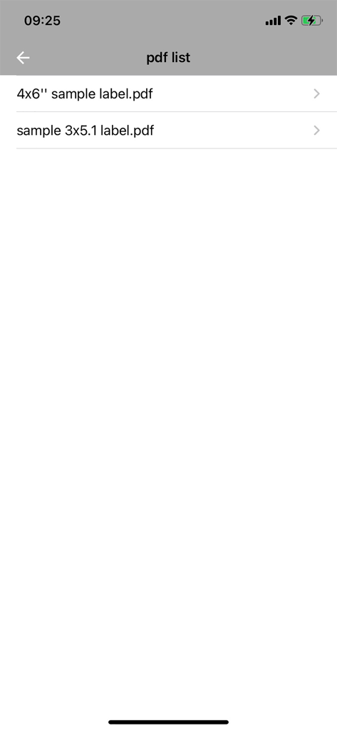 AUSPRINT - A list of PDF shipping labels ready for printing in the AUSPRINT mobile app.