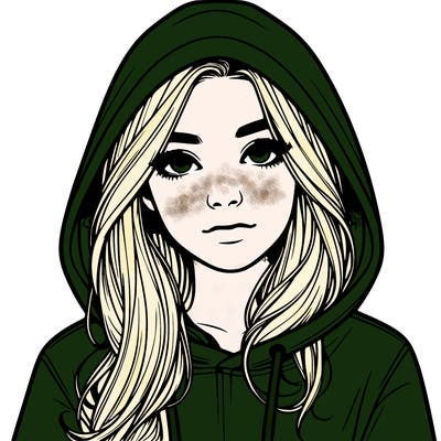 realistic girl with a hoodie