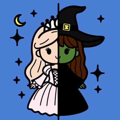split princess and witch