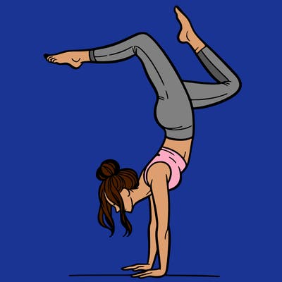 a woman doing a handstand