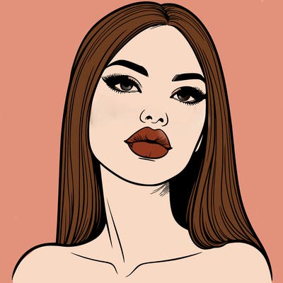 realistic woman with full lips
