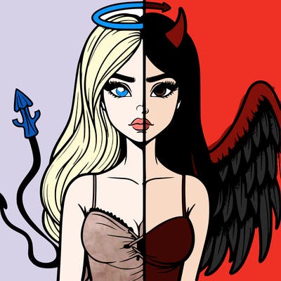 devil vs angel realistic girl