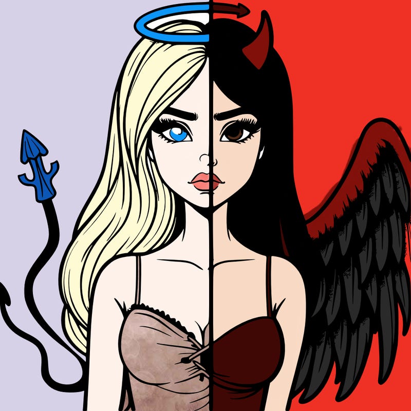 devil vs angel realistic girl