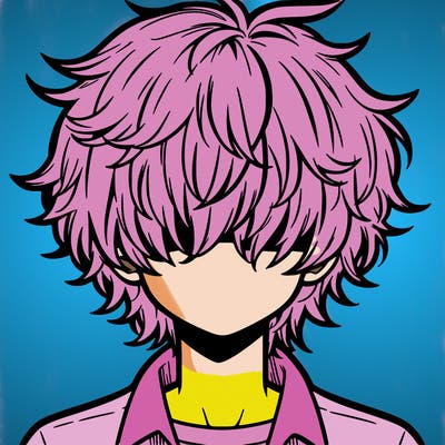 manga boy fluffy hair covering his eyes