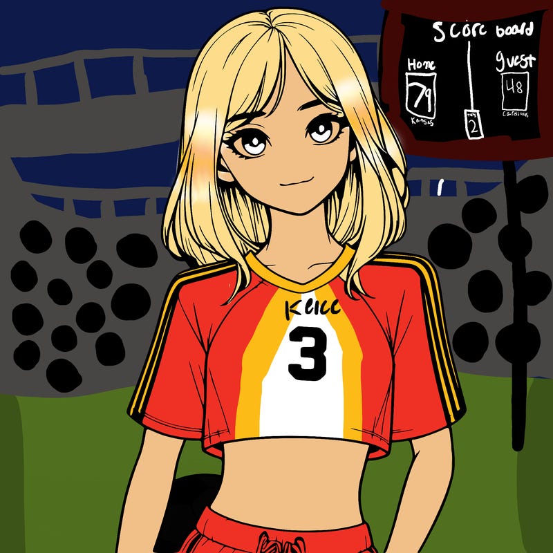 realistic girl wearing soccer jersey