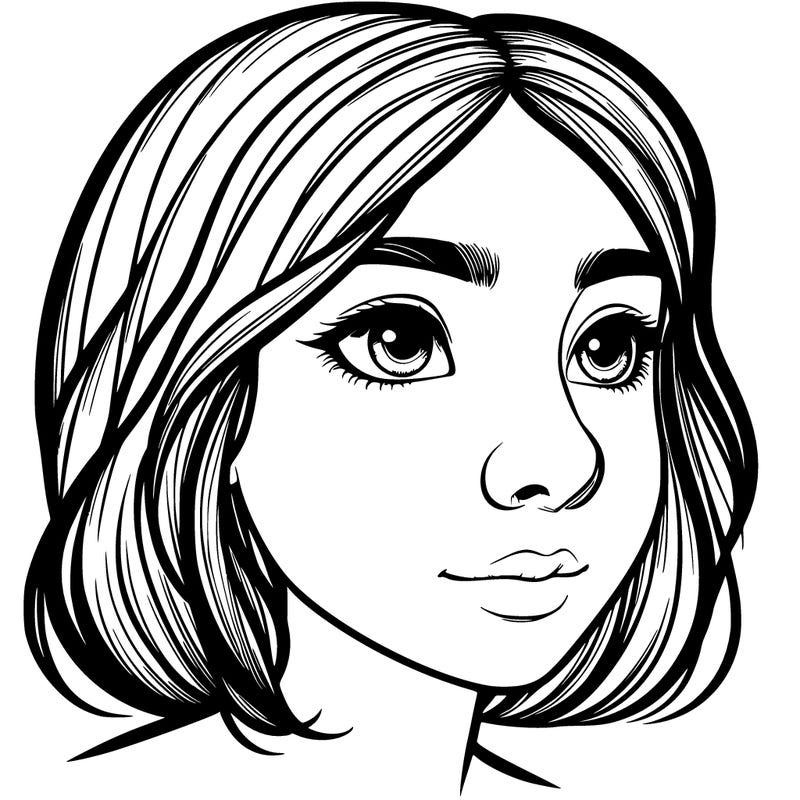 realistic girl with a nose