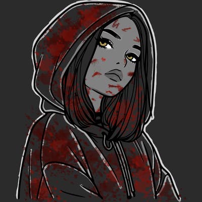 a realistic girl in a hoodie