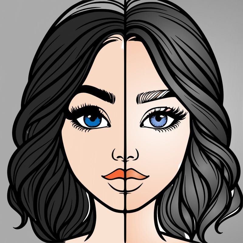 realistic girl split half