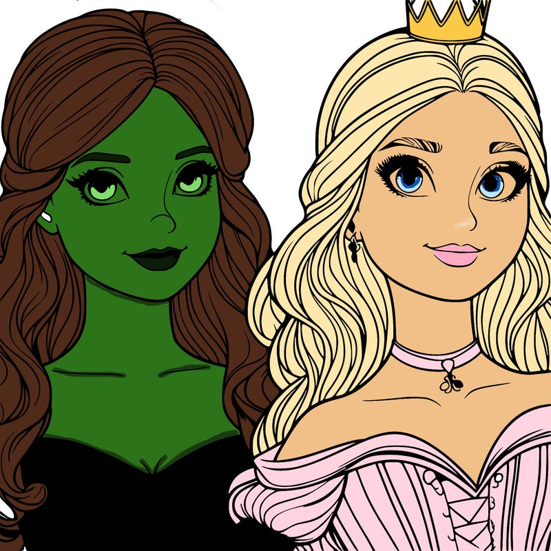 elfaba and glinda realistic girls