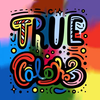 "true colors" written