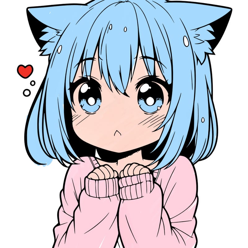 shy anime catgirl