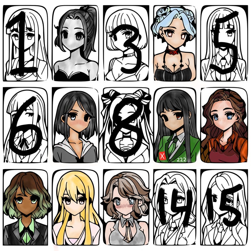girls that look diffrent anime