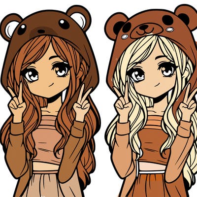 teen girl in animal costume