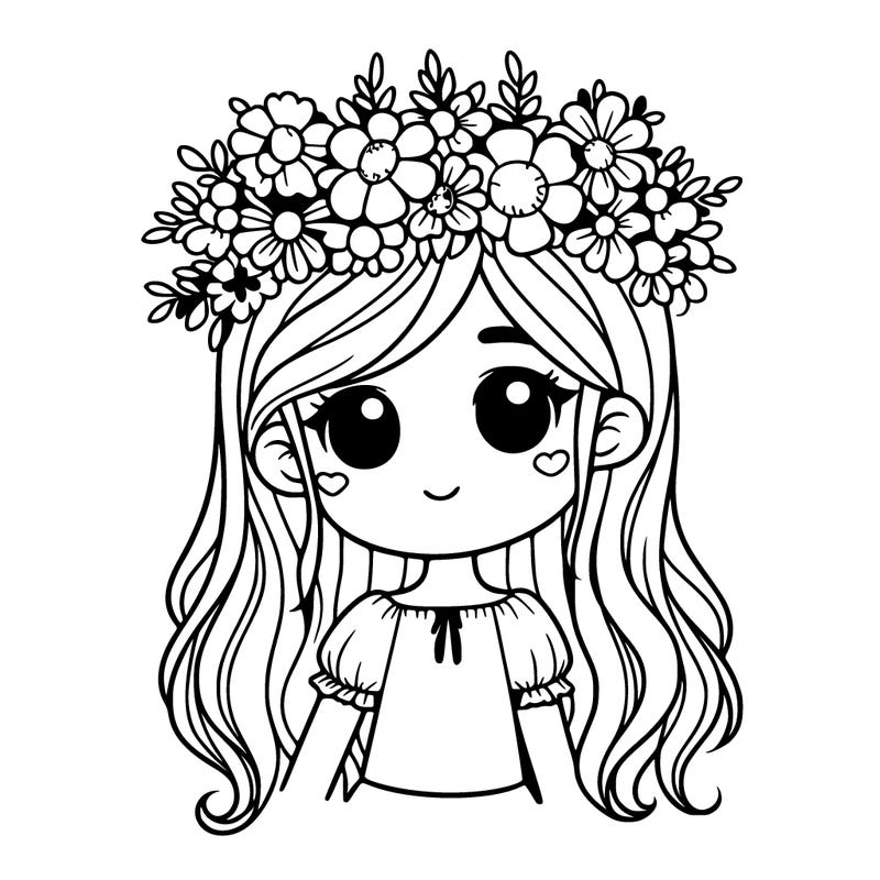 girl with flowers crown