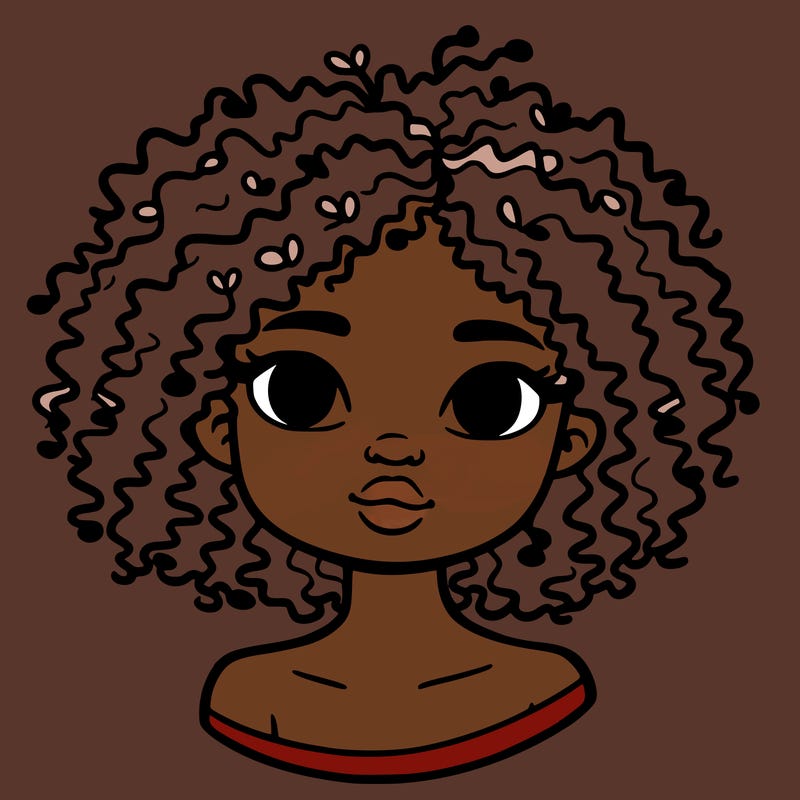 black girl with curly hair
