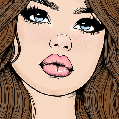 really realistic girl with lips