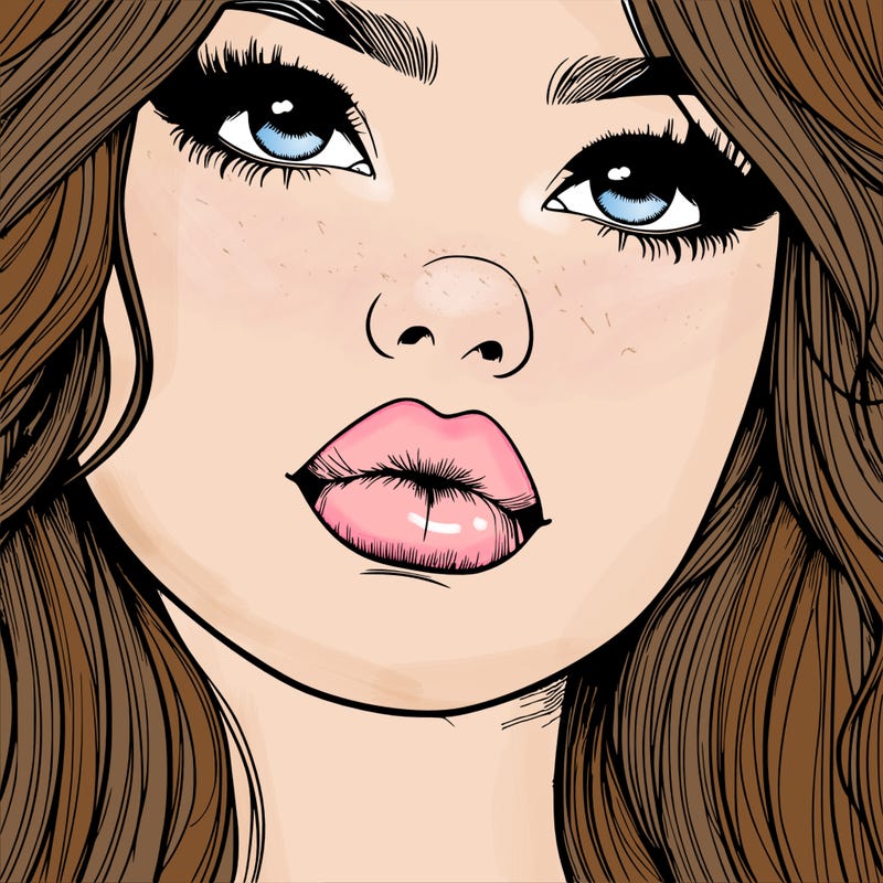 really realistic girl with lips