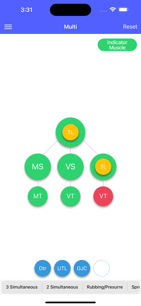 Graphic P-DTR - Graphic P-DTR app screen showing a neurological receptor pathway diagram