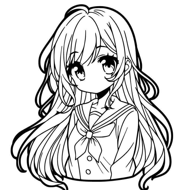 anime girl with long hair