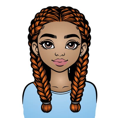 realistic girl with braids