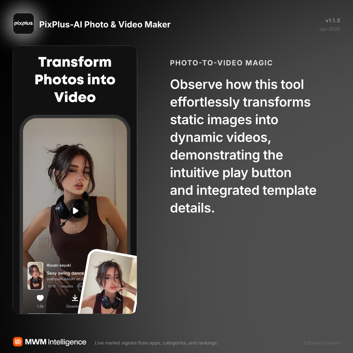 PixPlus-AI Photo & Video Maker - Photo & Video App | MWM