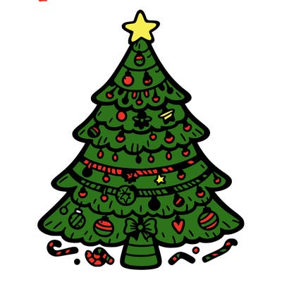 christmas tree with lots of details