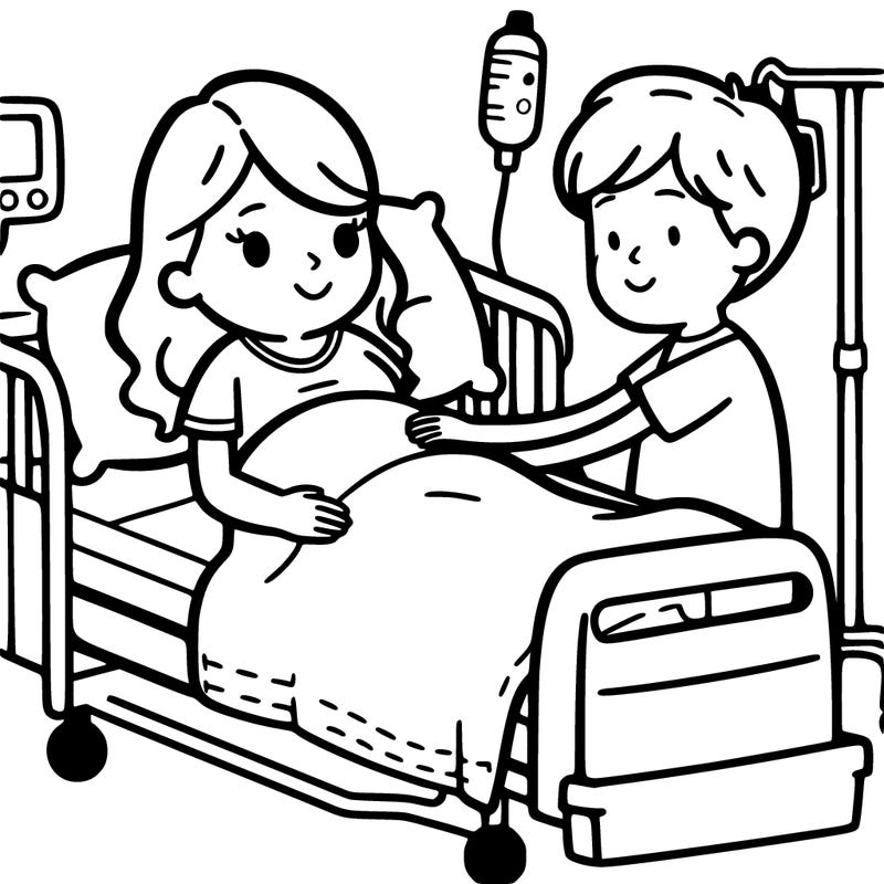 a pregnant woman in the hospital giving birth