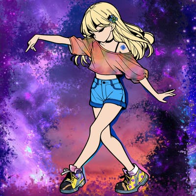 realistic girl danceing
