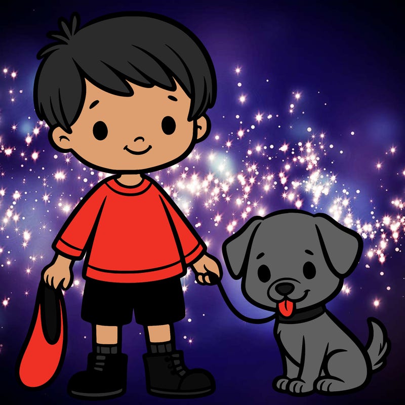 boy with a dog
