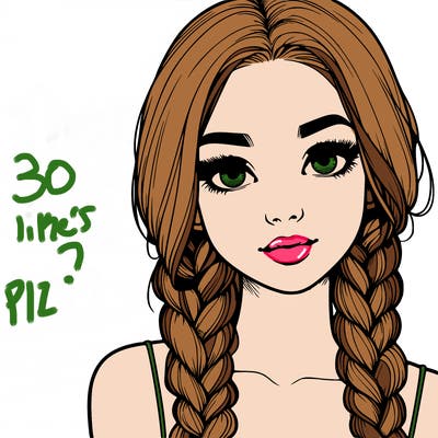 realistic girl with braids