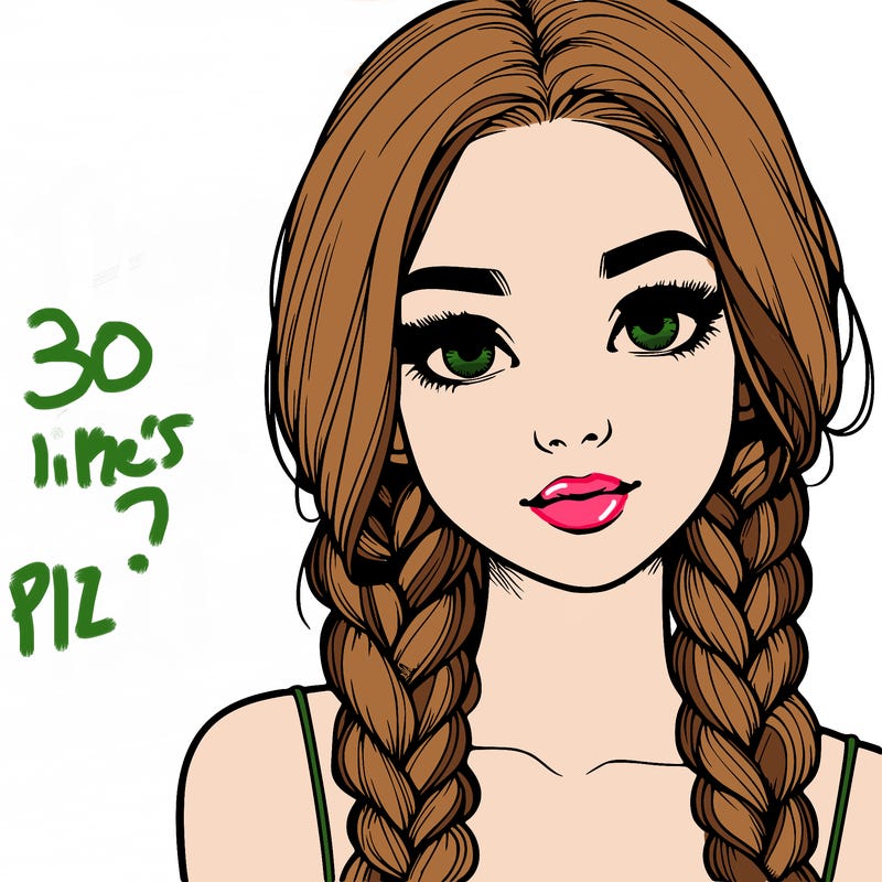 realistic girl with braids