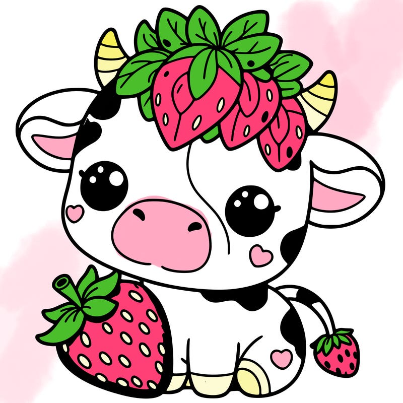 cute strawberry cow