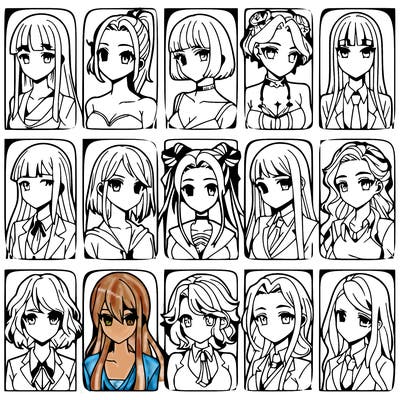 girls that look diffrent anime