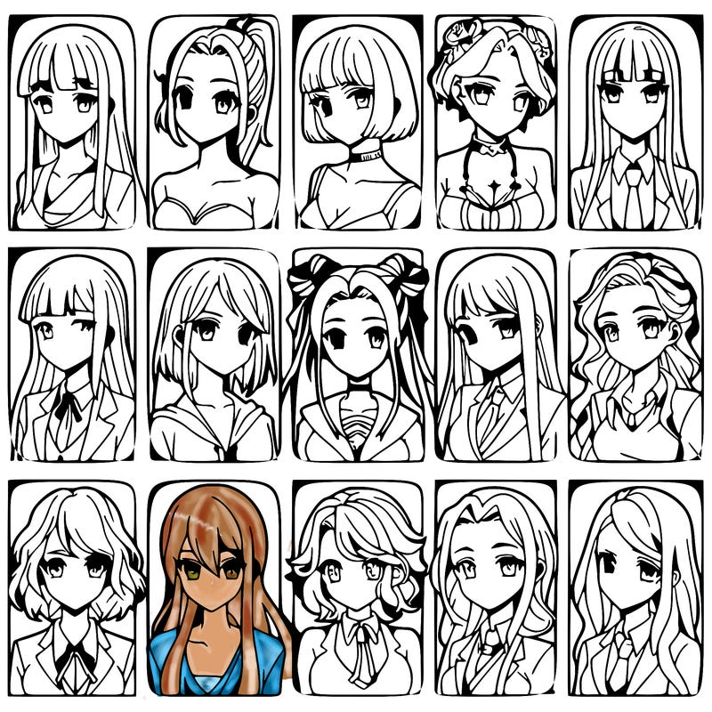 girls that look diffrent anime