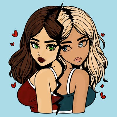 realistic girl split