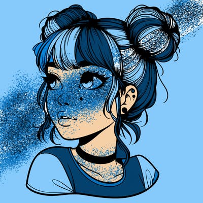 realistic girl with spacebuns