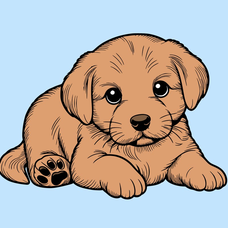 a cute realistic puppy