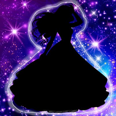 realistic woman with dress flowing in the wind