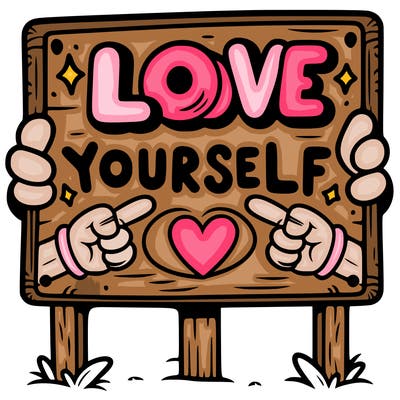 a sign where it is written: love yourself