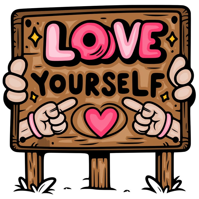 a sign where it is written: love yourself