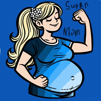 strong pregnant mom