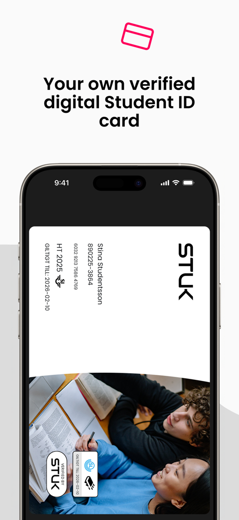 STUK-App zeigt eine verifizierte digitale Studentenidentifikationskarte auf einem iPhone an