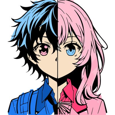 anime half boy half girl
